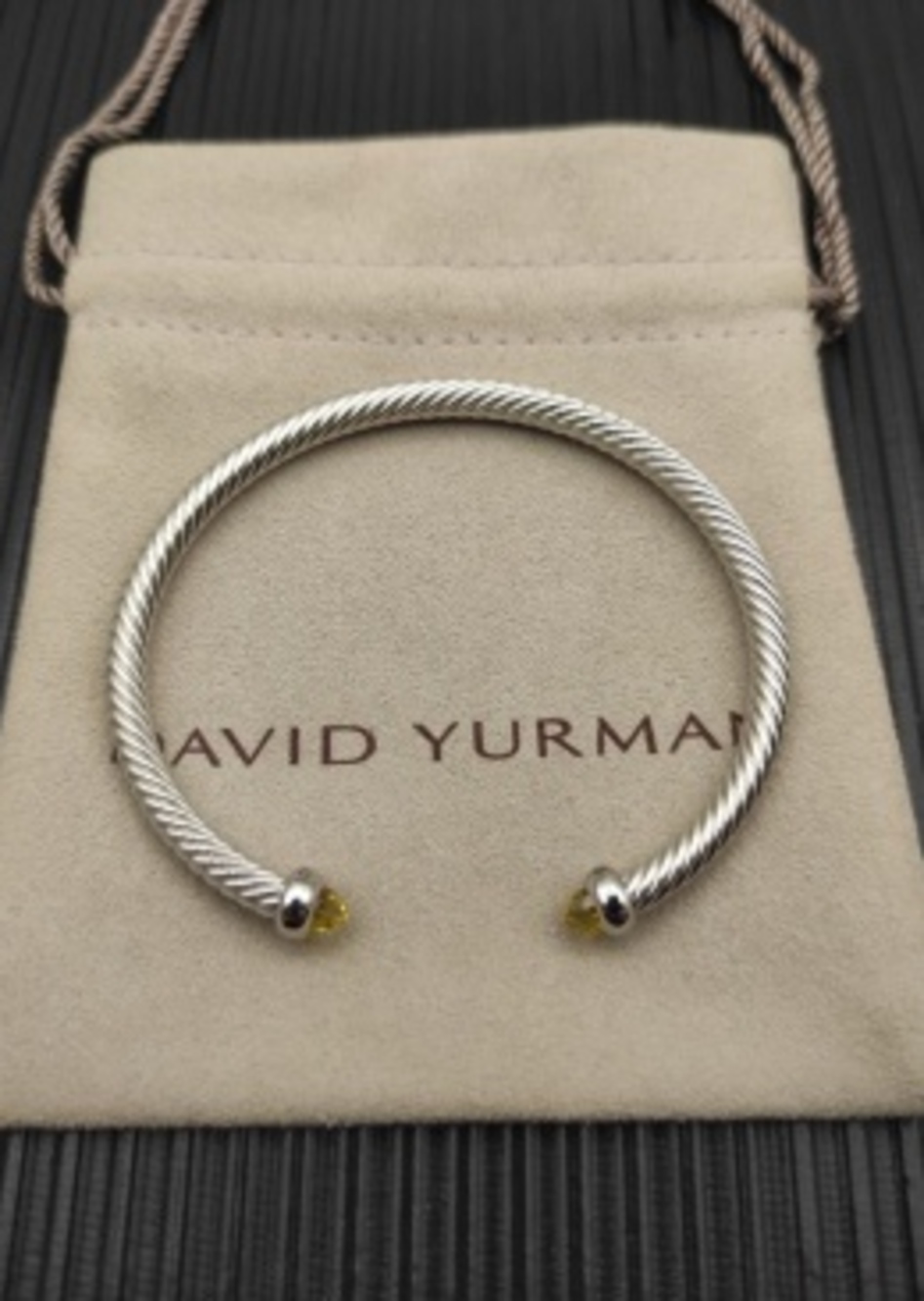 ⚜David Yurman⚜Classic Twisted Cable Yellow Stone Open Bangle